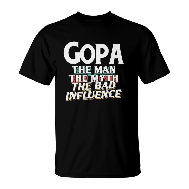 Mens Gopa Gift For The Man Myth Bad Influence Grandpa T-Shirt
