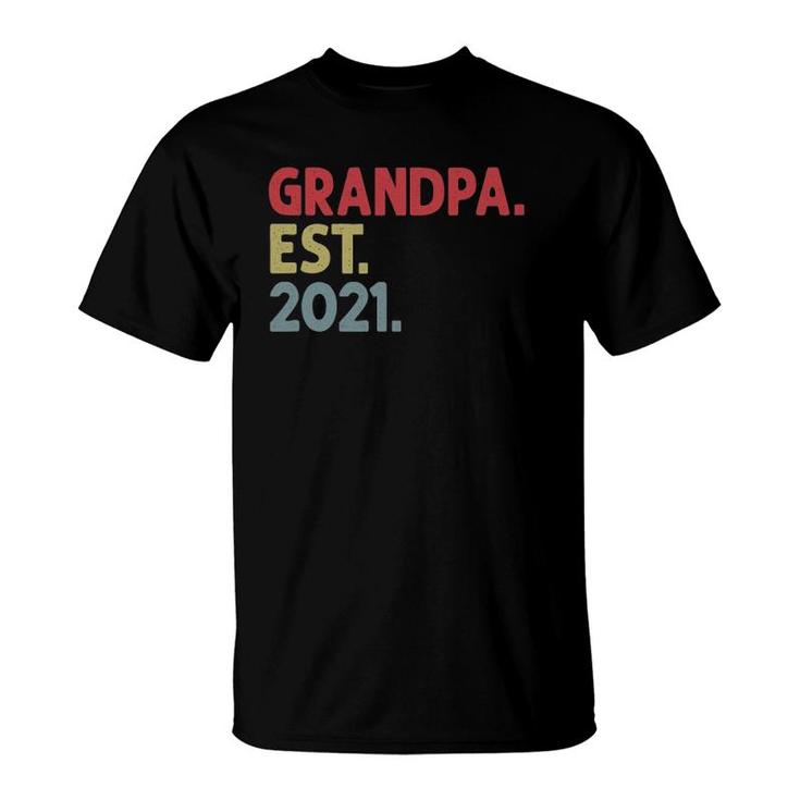 Mens Grandpa Est 2021 Gift For Grandfather To Be Established 2021 Ver2 T-Shirt