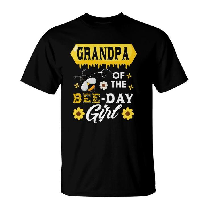 Mens Grandpa Of The Bee Birthday Girl Family Matching Hive Honey T-Shirt