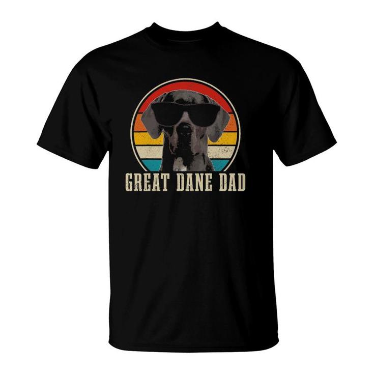 Mens Great Dane Dad Funny Dog Sunglasses Vintage Great Dane T-Shirt