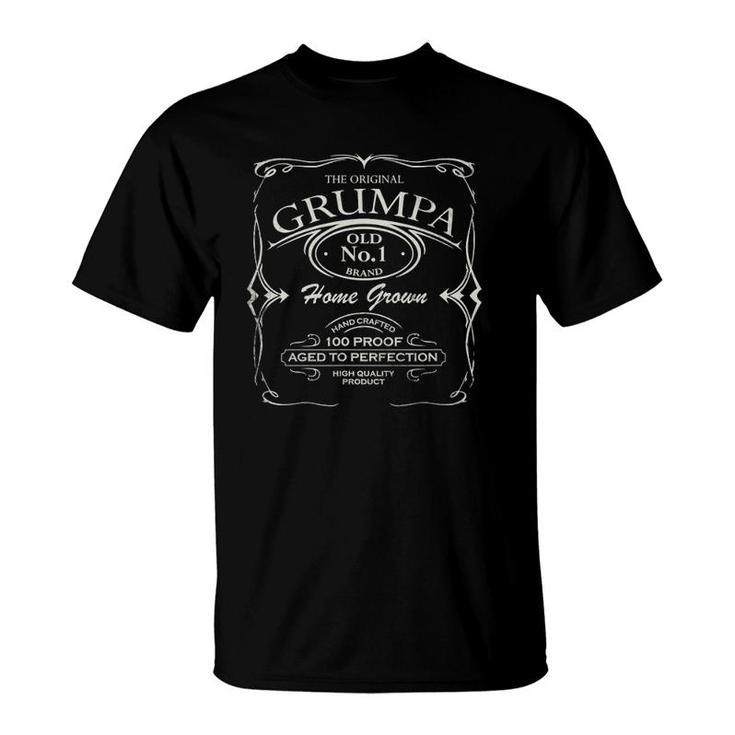 Mens Grumpa Vintage Weathered Whiskey Label Design T-Shirt
