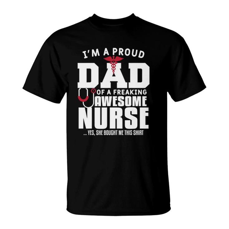 Mens I'm A Proud Dad Of A Freaking Awesome Nurse Shirt For Father Mens I'm A Proud Dad Of A Freaking Awesome Nurse Shirt For Father