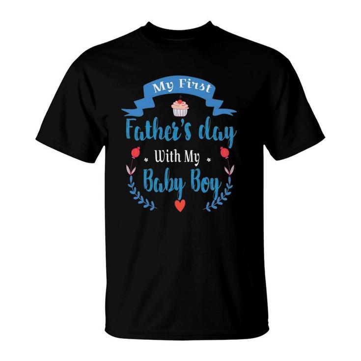 Mens My 1St Father's Day Baby Boy Outfit New Daddy First Time Dad T-Shirt