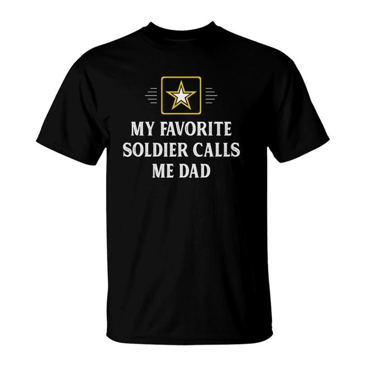 Mens My Favorite Soldier Calls Me Dad Vintage Style T-Shirt