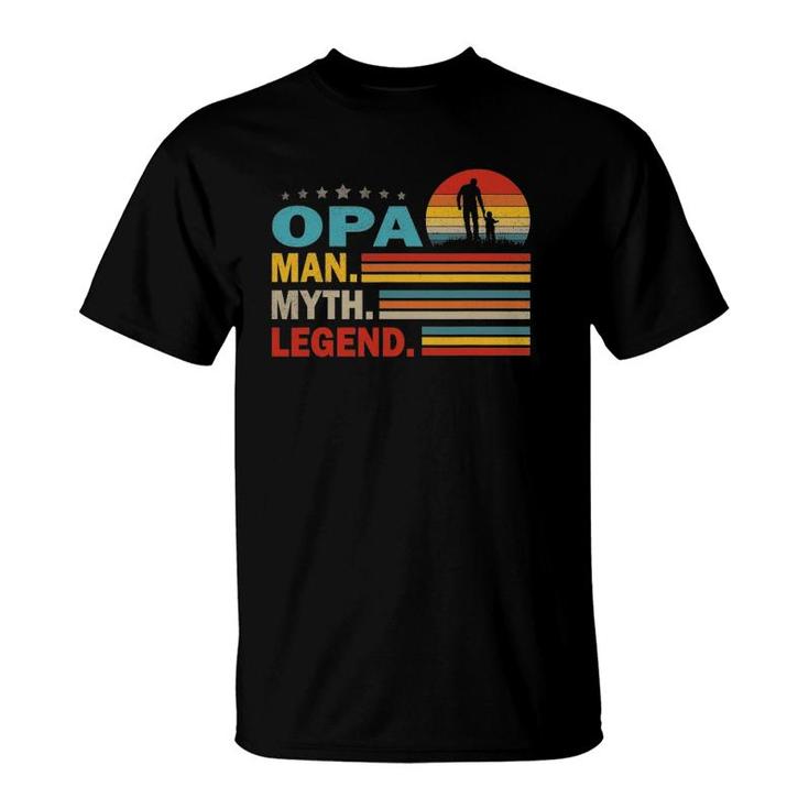 Mens Opa Man Myth Vintage Opa Legend Father's Day Gift T-Shirt