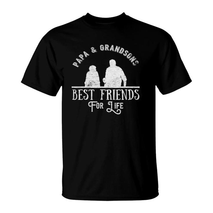 Mens Papa And Grandson Best Friends For Life T-Shirt