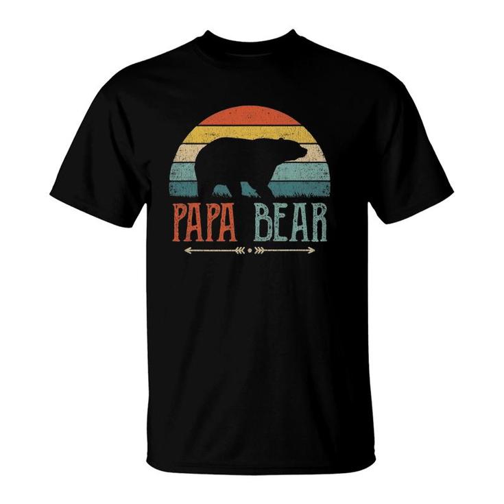 Mens Papa Bear Vintage Daddy Father's Day Retro Dad T-Shirt