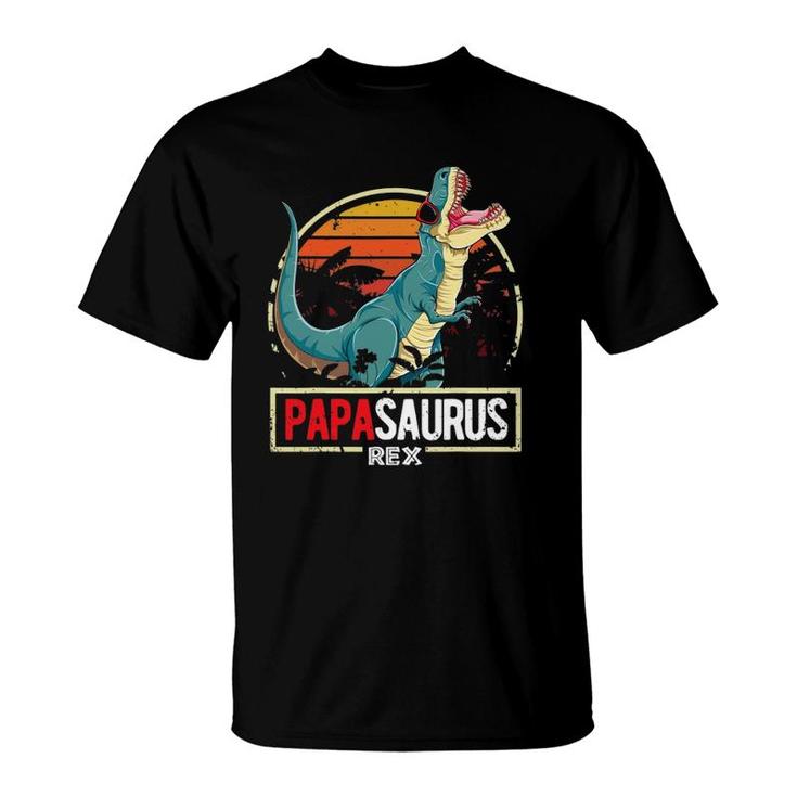 Mens Papasaurus Trex Dinosaur Funny Papa Saurus Matching Birthday T-Shirt