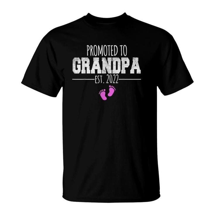 Mens Promoted To Grandpa 2022 First Time Grandfather Father's Day T-Shirt