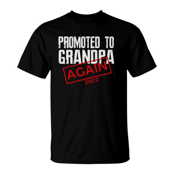 Mens Promoted To Grandpa Again Est 2022 Pregnancy T-Shirt