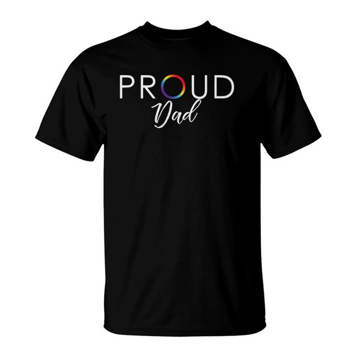 Mens Proud Dad  Cute Lgbtq Pride Month Gift T-Shirt