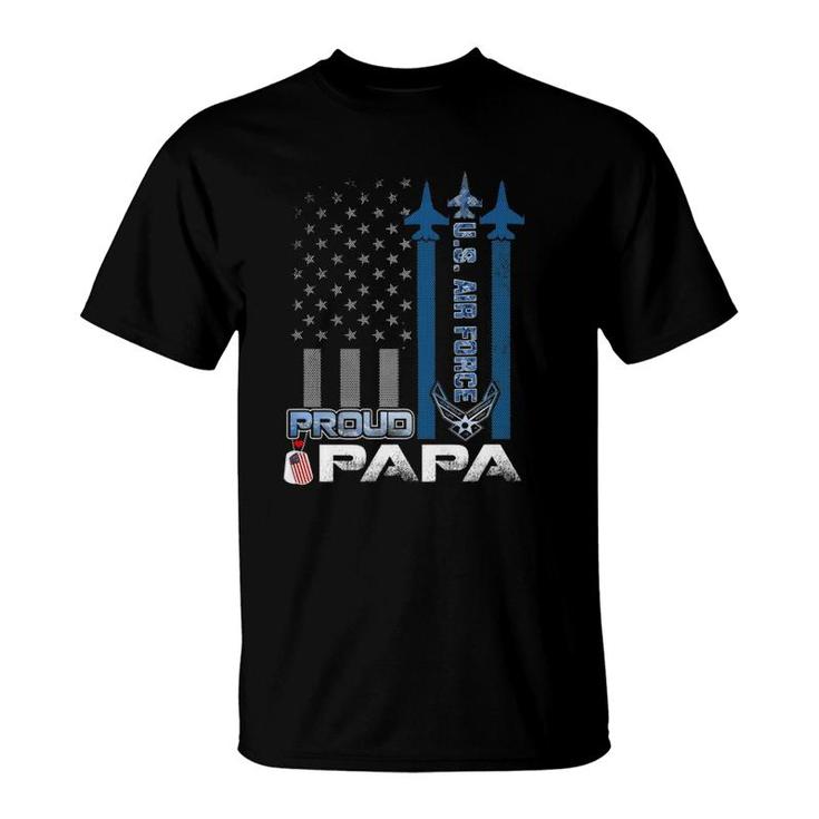 Mens Proud Us Air Force Papa Flag Patriotic Military - Usaf  T-Shirt