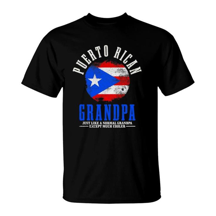 Mens Puerto Rican Grandpa Puerto Rico Flag Pride T-Shirt