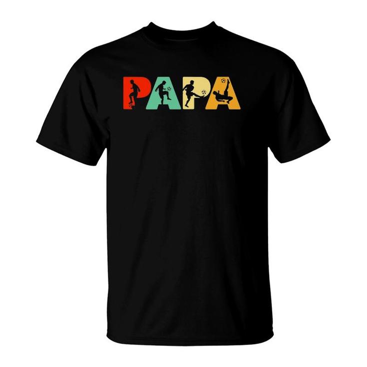 Mens Soccer Dad Retro Papa Soccer Father's Gift T-Shirt