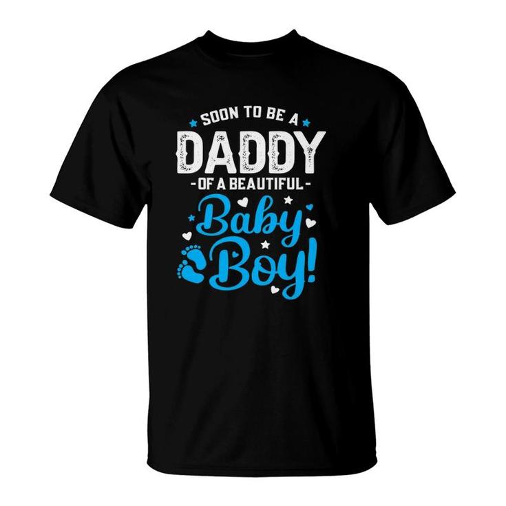Mens Soon To Be A Daddy Of A Baby Boy New Dad Expecting Father T-Shirt