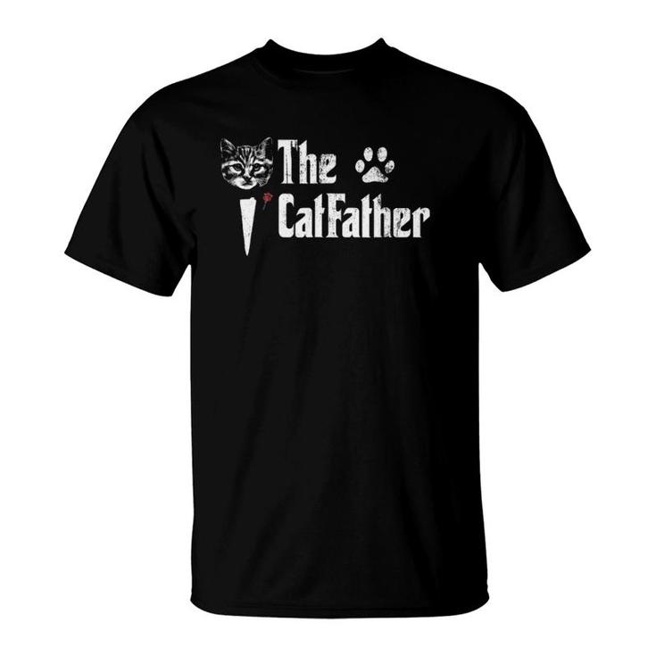 Mens The Catfather Funny Father's Day Gift For Cat Daddy T-Shirt