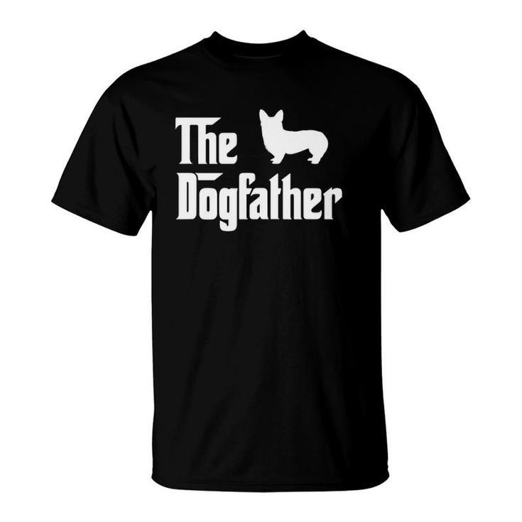 Mens The Dogfather  Gift For Corgi Lovers Dad Funny Corgi T-Shirt