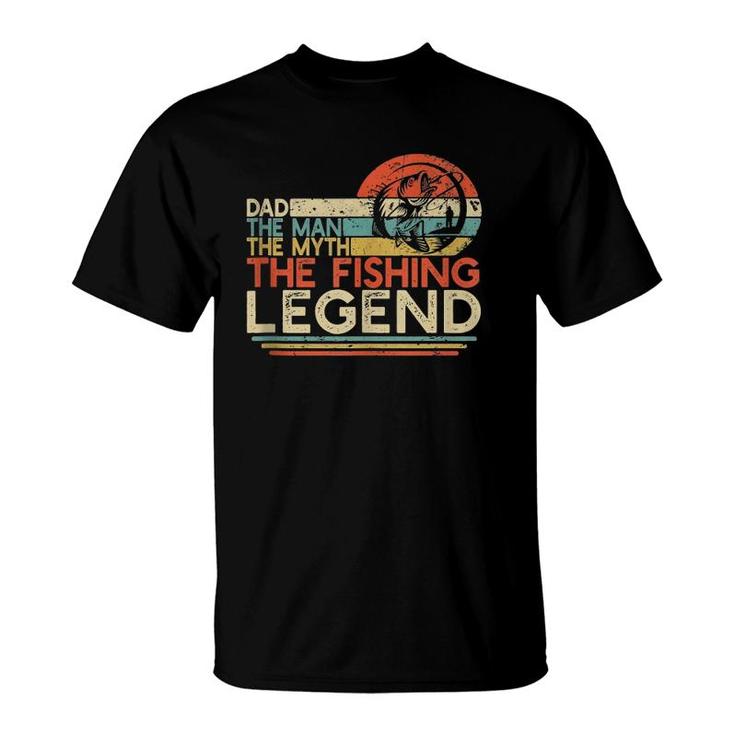 Mens Vintage Bass Fishing Dad Man The Myth The Legend Fisherman  T-Shirt