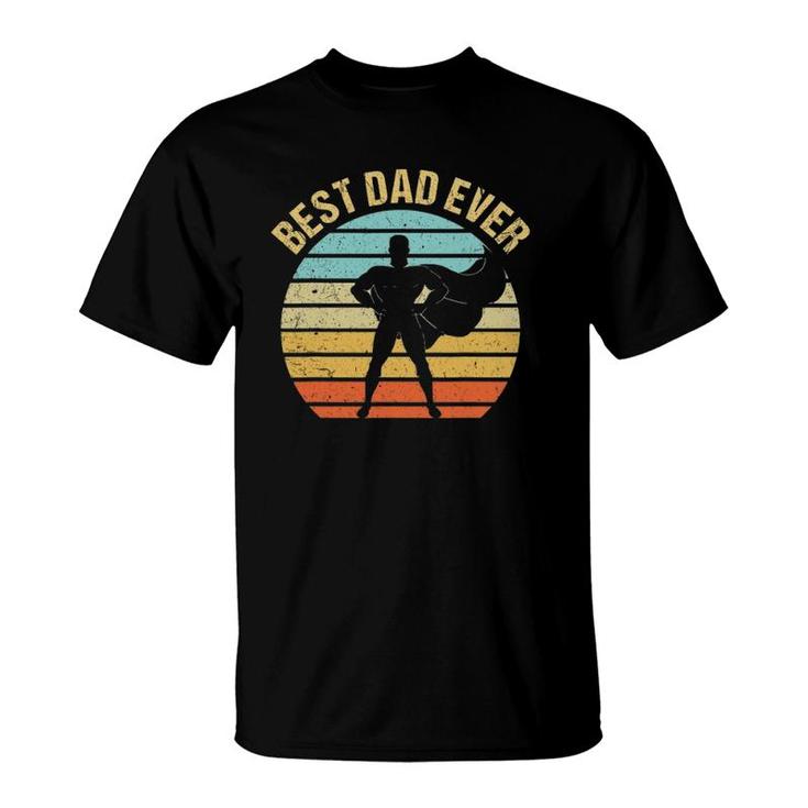 Mens Vintage Best Dad Ever  Superhero Father's Day T-Shirt