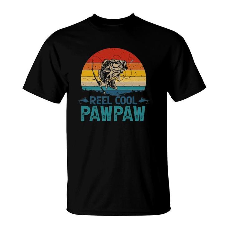 Mens Vintage Fishing Reel Cool Pawpaw Grandpa Paw Paw Father's Day T-Shirt