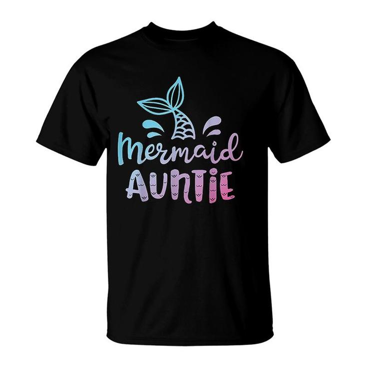 Mermaid Auntie Funny Aunt Women Family Matching Birthday T-Shirt