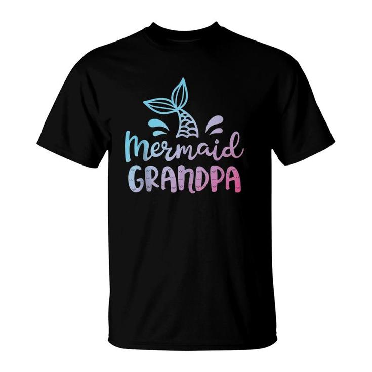 Mermaid Grandpa Funny Grandfather Family Matching Birthday  T-Shirt