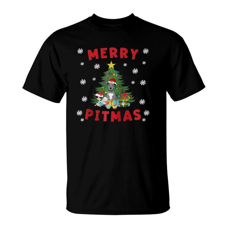 Merry Pitmas Pitbull Kitten Fairy Cute Raglan Baseball Tee T-Shirt