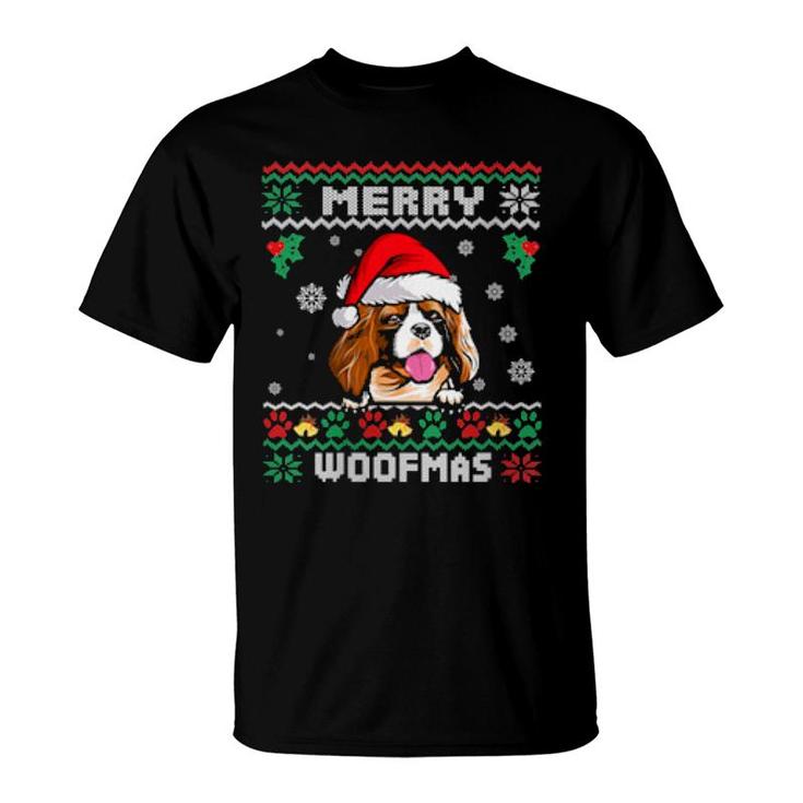 Merry Woofmas Cavalier Dog Ugly Christmas Xmas  T-Shirt