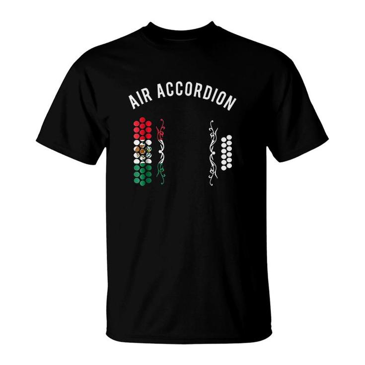 Mexico Flag Air Accordion Funny Music T-Shirt