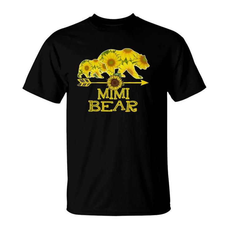 Mimi Bear Bear Sunflower Mother Father Gifts T-Shirt