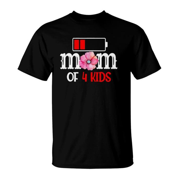 Mom Of 4 Kids Mother's Day T-Shirt