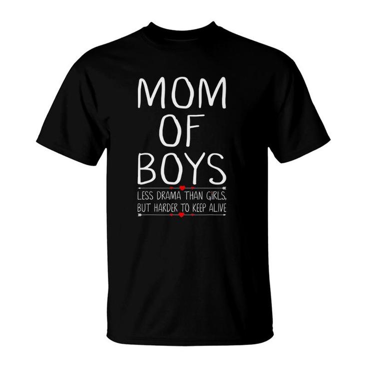 Mom Of Boys Busy Mom Life Funny Motherhood Gifts For Mama T-Shirt