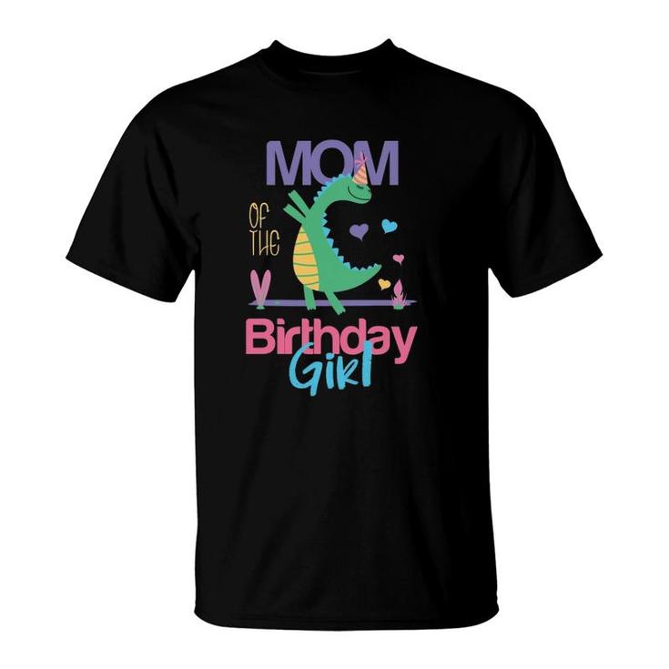 Mom Of The Birthday Girl Dinosaur Theme Matching Family T-Shirt