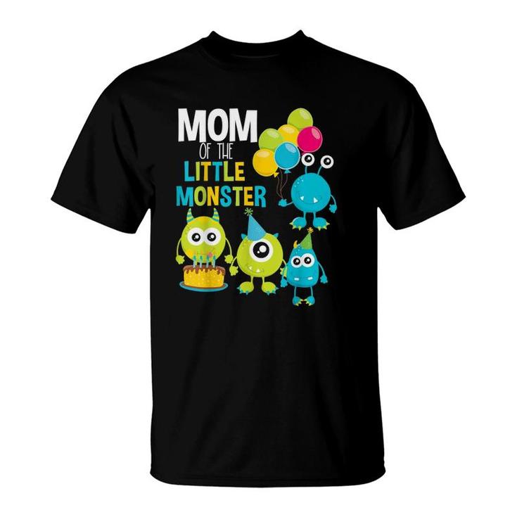 Mom Of The Little Monster Birthday Toddler Boy Girl Family T-Shirt