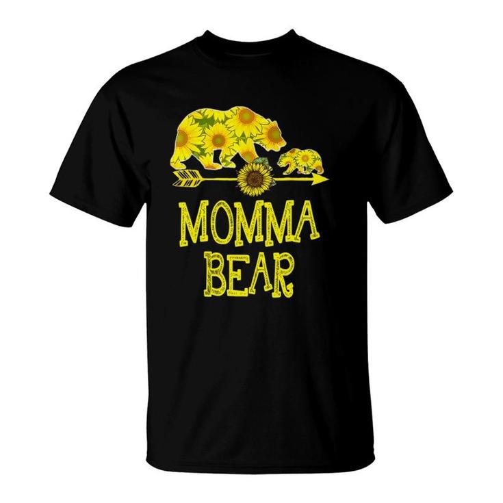 Momma Bear Sunflower Matching Family Mother Father T-Shirt