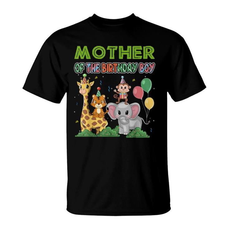 Mother Of The Birthday Boy Theme Zoo Safari Jungle Animal T-Shirt | Mazezy