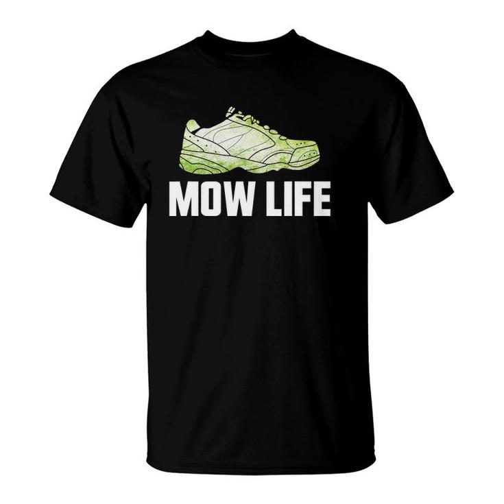 Mow Life Funny Lawn Mower Grass Cutting Shoe T-Shirt