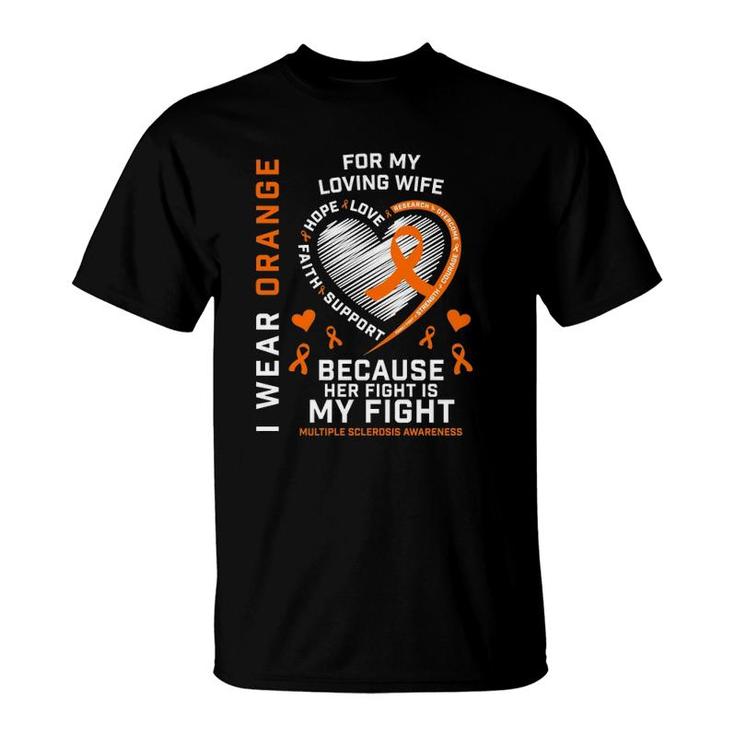 Ms Gifts Apparel Orange Wife Multiple Sclerosis Awareness  T-Shirt