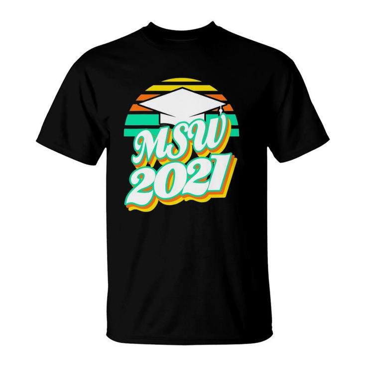 Msw Social Work Master's Graduation Gift Worker Retro 2021 Ver2 T-Shirt