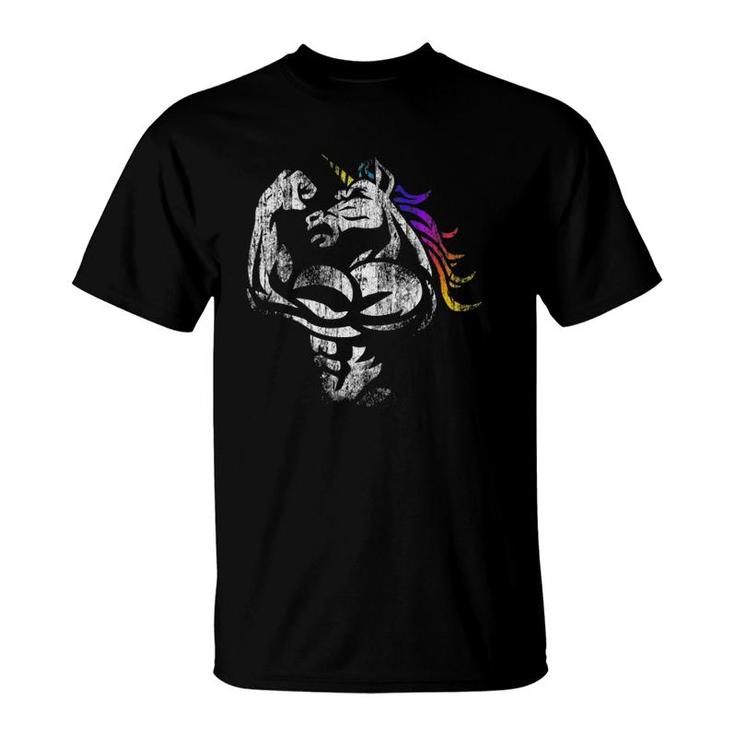 Muscle Unicorn Workout Fathers Day Gift Weightlifting Gym T-Shirt