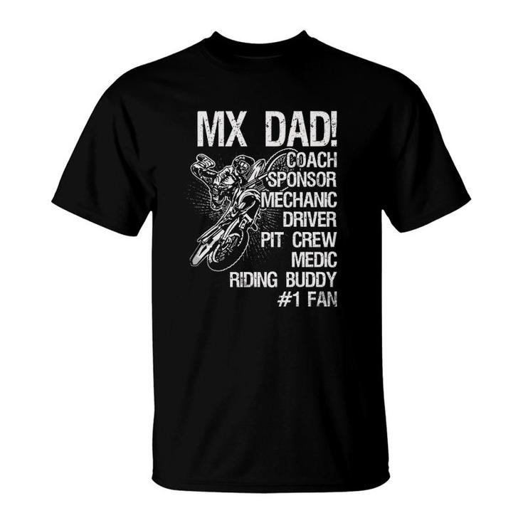Mx Dad Coach Sponsor Mechanic Driver Pit Crew Medic Ridding Buddy T-Shirt
