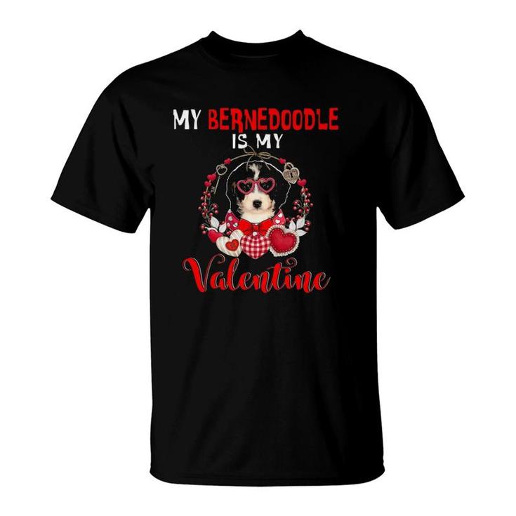My Bernedoodle Is My Valentine Funny Dog Lover T-Shirt