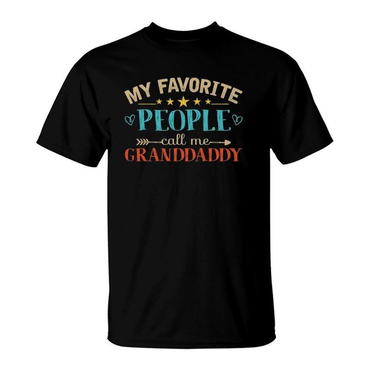 My Favorite People Call Me Granddaddy Retro Style Grandpa T-Shirt