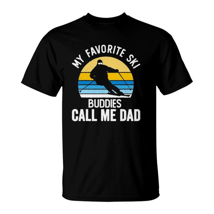 My Favorite Ski Buddies Call Me Dad Vintage Sunset T-Shirt