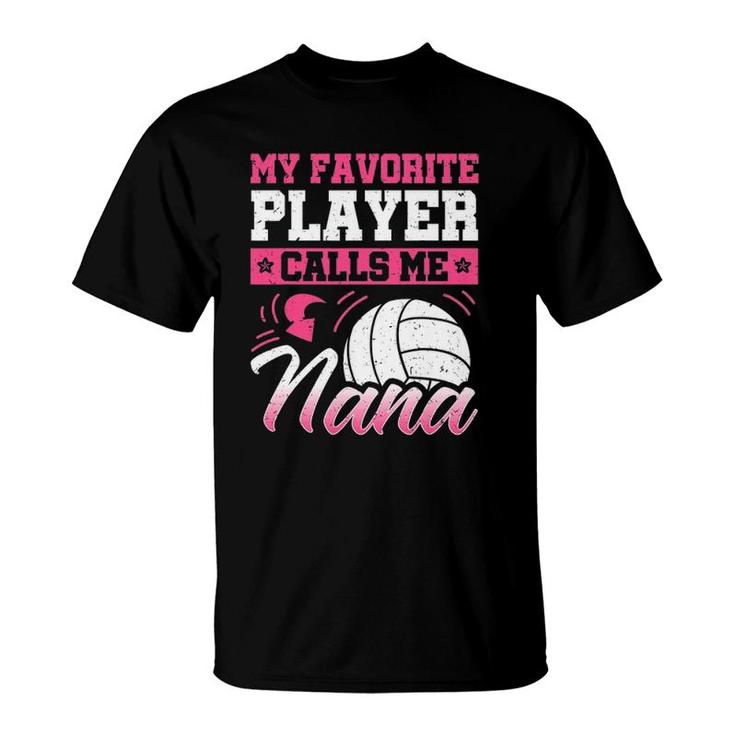 Nana Volleyball Fan Player Grandmother Team Sport Spiker T-Shirt