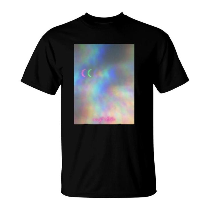 Neon Waning Moon Graphic Print T-Shirt