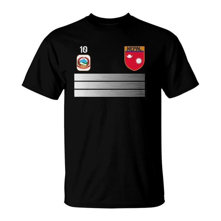 Nepal Football Jersey Number 10 Soccer  T-Shirt
