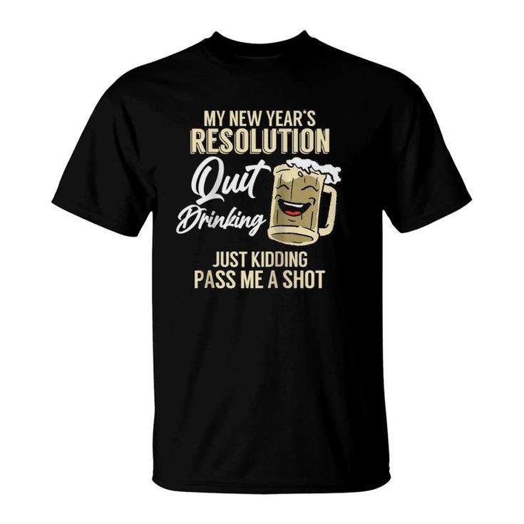 New Year's Resolution Quit Drinking Funny Beer Lover Gift Raglan Baseball Tee T-Shirt