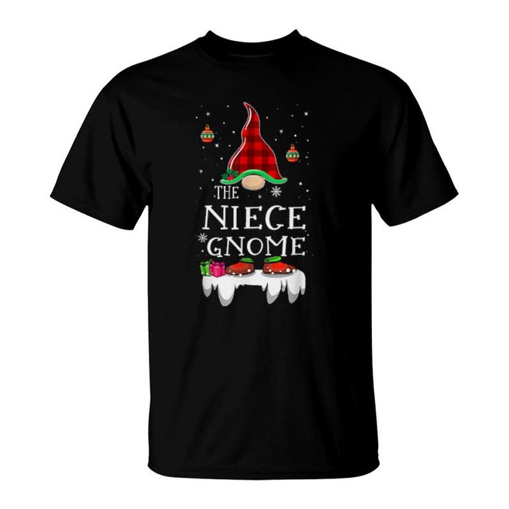 Niece Gnome Buffalo Plaid Matching Family Christmas Pajama  T-Shirt