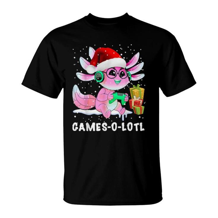Niedliches Axolotl Gamesolotl Spielvideospiel Weihnachtsliebhaber  T-Shirt